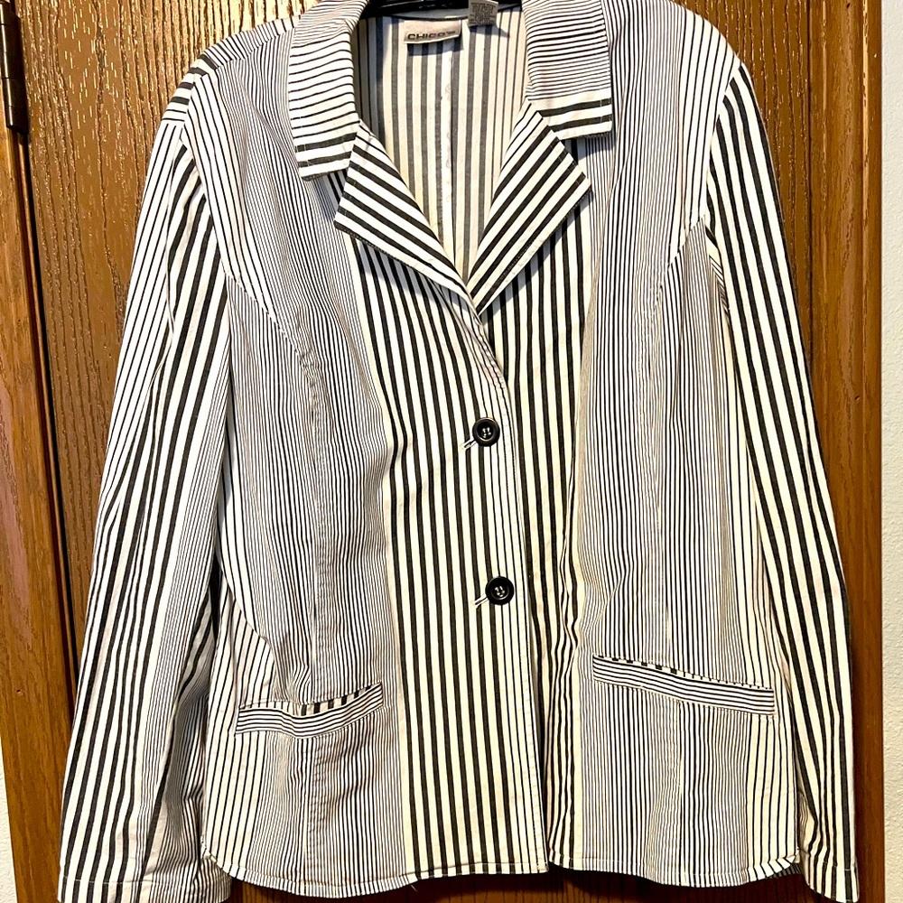 Chico’s striped jacket.